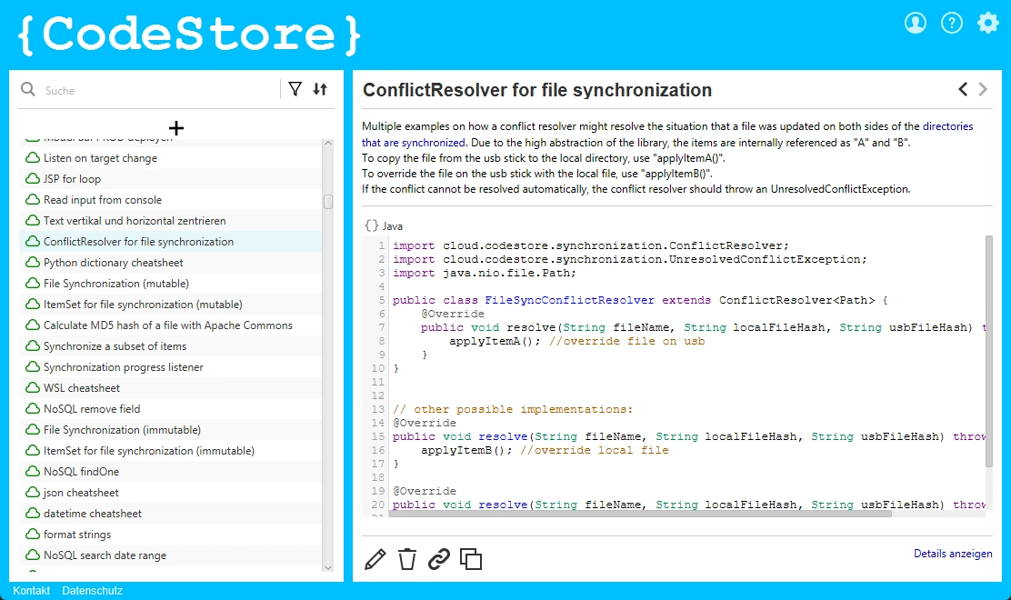 The {CodeStore} application